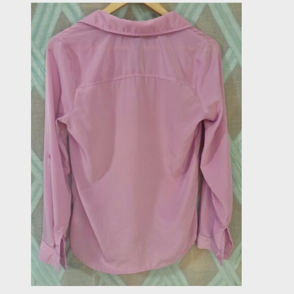 Lavander Mid Button Down Blouse with Cuffed Sleeves- Old Navy - Picture 3 of 5